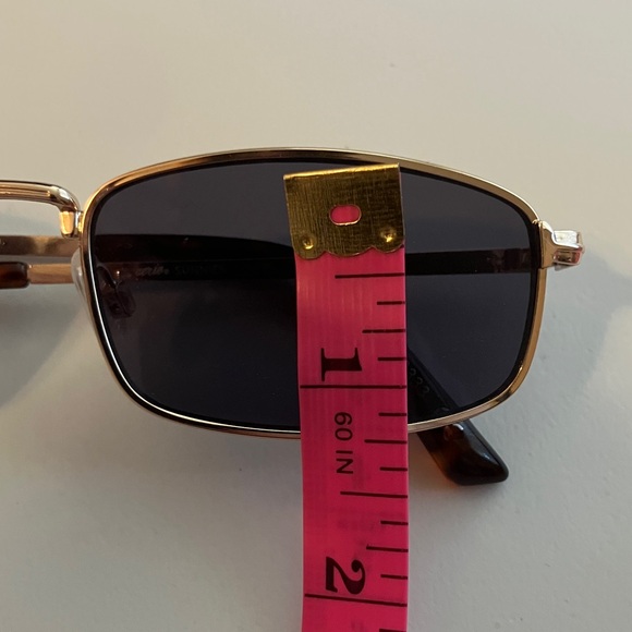 Aerie Gold Metal Rectangle Sunglasses Narrow American Eagle - Picture 8 of 8